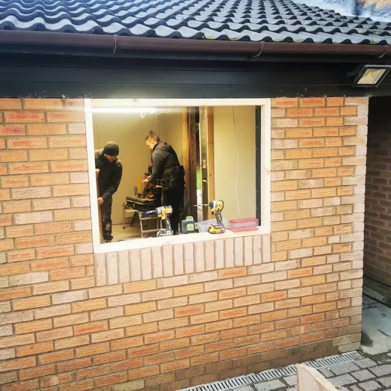 garage conversion Leeds works in progress window installation